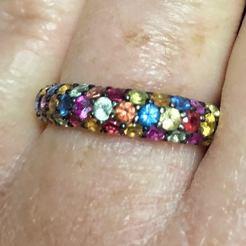 NWOT Multi-Sapphire Gemstone Colorful Silver Ring